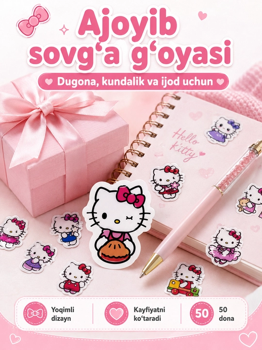 Nakleykalar, stikerlar Anime, One Piece, Mening qo'shnim Totoro, Kuromi, Hello Kitty