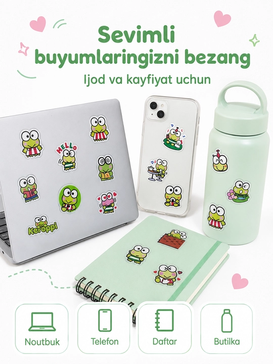 Nakleykalar, stikerlar Anime, One Piece, Mening qo'shnim Totoro, Kuromi, Hello Kitty