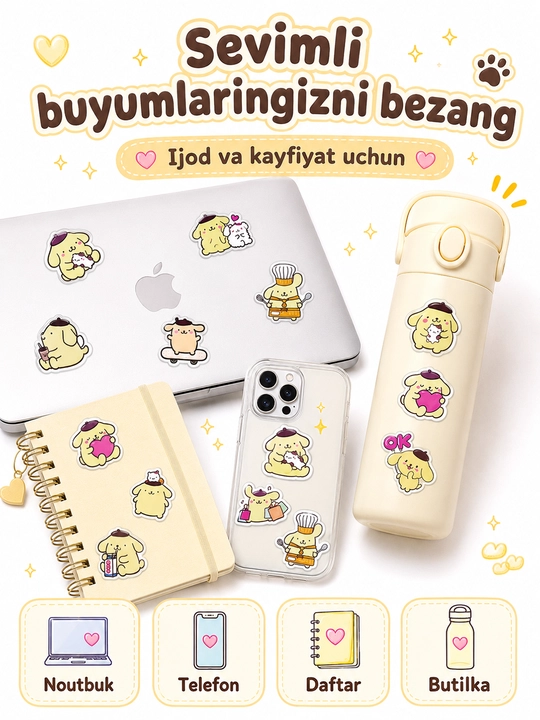 Nakleykalar, stikerlar Anime, One Piece, Mening qo'shnim Totoro, Kuromi, Hello Kitty