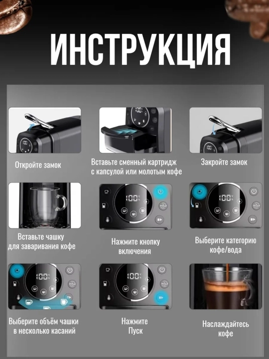 Кофеварка Многофункциональная капсульная кофемашина Sonifer 4 в 1, 20 бар, 1400 Вт