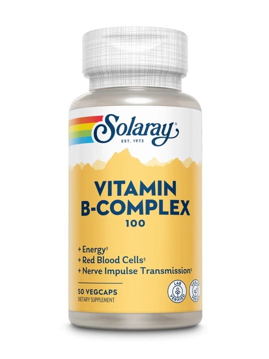Solaray, комплекс витаминов группы B, высокой дозировки, 50 капсул, США