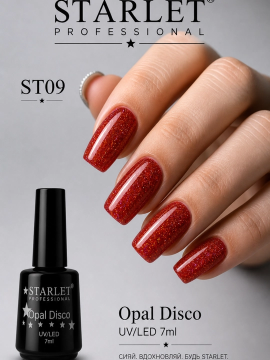 STARLET Opal Disco UV/LED 7 ml opal effektli glitter gel-lak - 