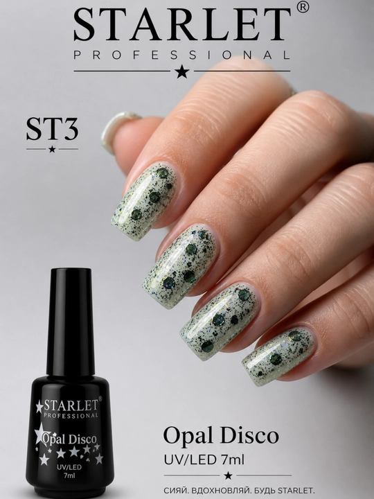 STARLET Opal Disco UV/LED 7 ml opal effektli glitter gel-lak - 