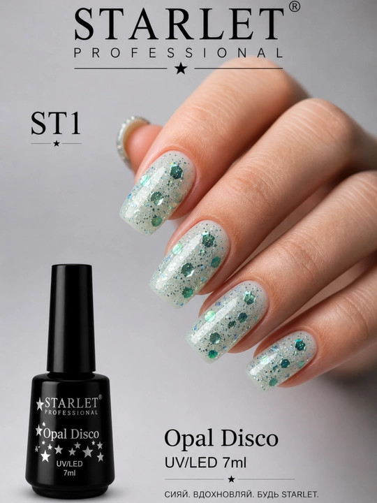 STARLET Opal Disco UV/LED 7 ml opal effektli glitter gel-lak - 