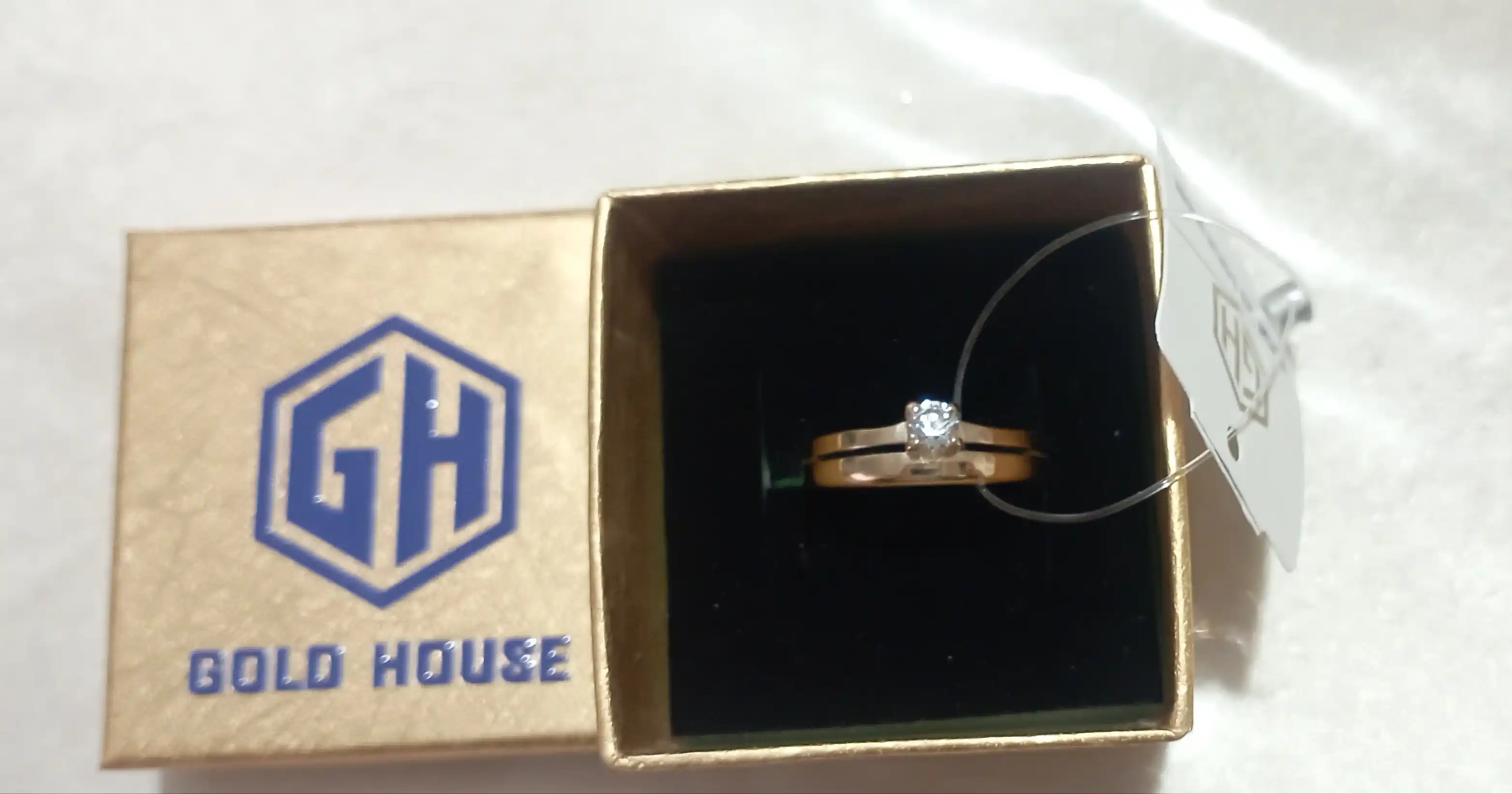 Золотое кольцо с фианитом — модель S11A, 1.20 г, GOLD HOUSE