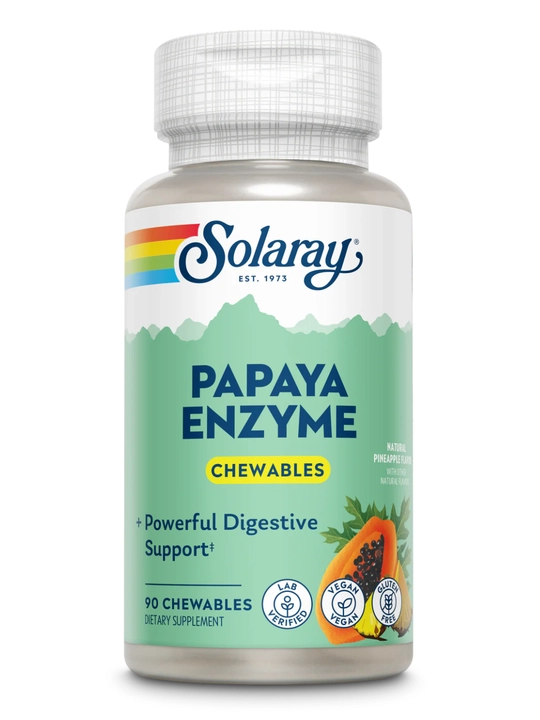 Solaray, Papaya Enzyme, энзимы папайи для пищеварения, 90 жевательных таблеток, США