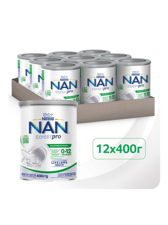 Смесь сухая для детей Nestle Nan, кисломолочный, (0-12мес) 400 г