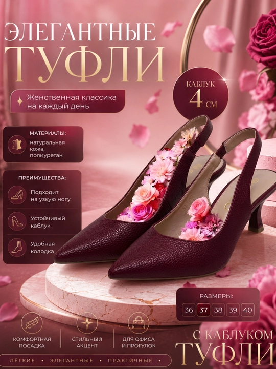 Ayollar sandallari zamonaviy klassik uslub, to'pig'i 6 sm, qulaylik, ayollar tufli - 