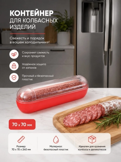Контейнер для колбасных изделий 250 * 70 * 70 — АЛТПЛАС-KOLBASA