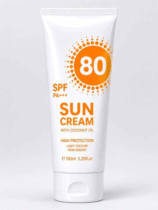 Quyoshdan himoya qiluvchi krem "Dr Agon SPF 80 PA+++", kokos yog'i va E vitamin, 150 ml - 