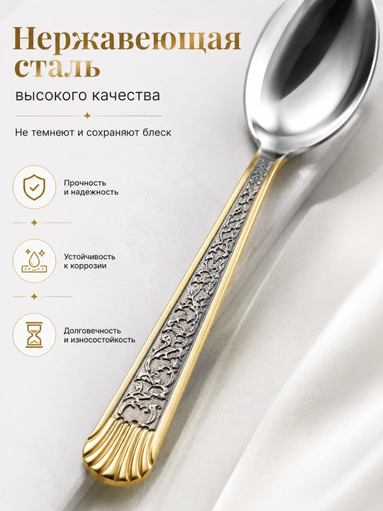Choy qoshiq, 6 donali to‘plam, 14,5 sm