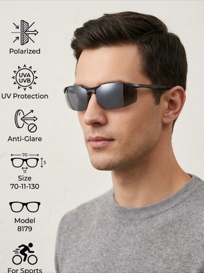 Спортивные очки солнцезащитные поляризационные UV400 для бега, велосипеда и рыбалки — COCOMUJ-2026SPRT1-АМЕТИС