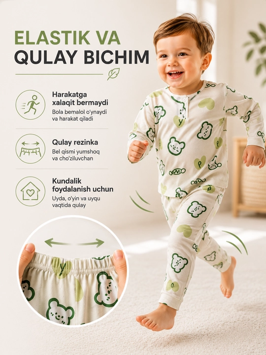 O'g'il va qiz bolalar pijamalari, 0 -2 yosh uchun, bolalar uyqu va uy kiyimi