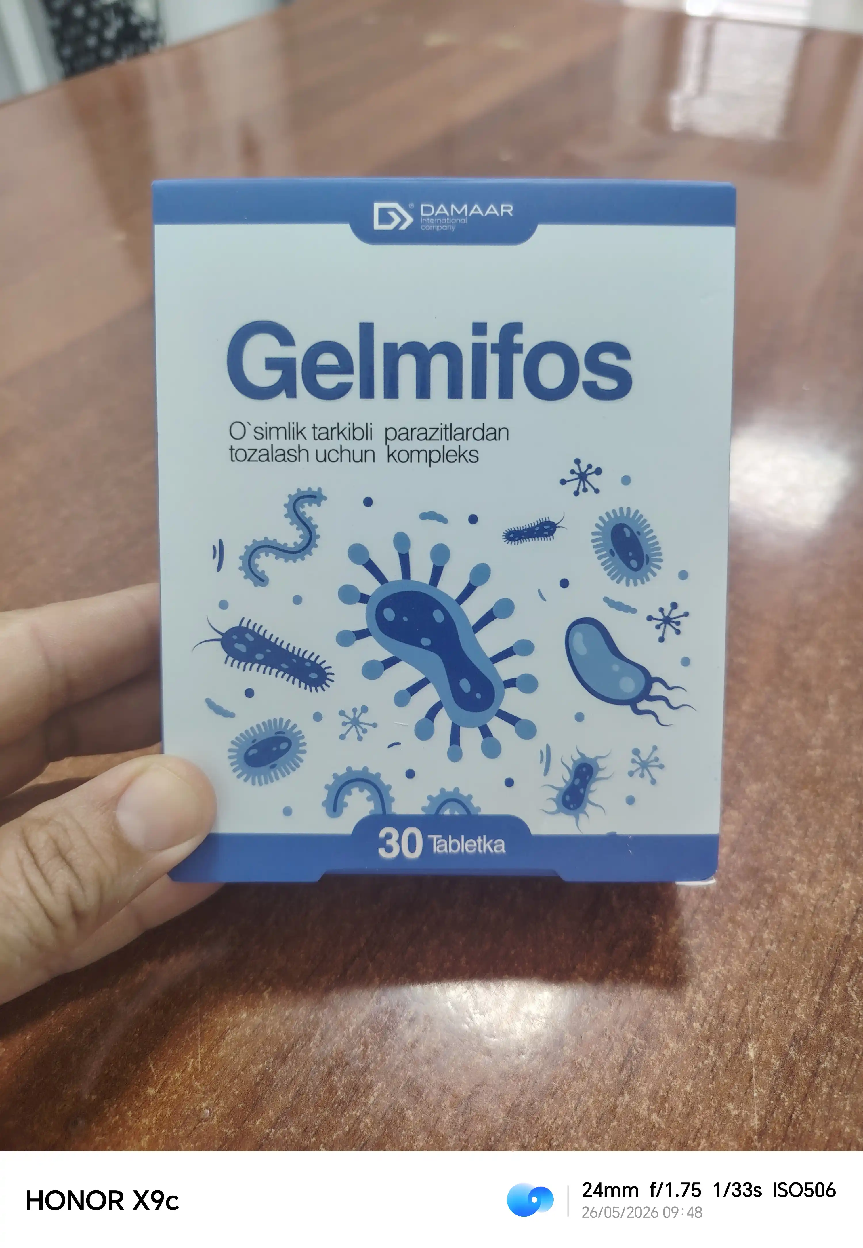 Gelmifos gijjalar va parazitlarga qarshi o‘simlik tabletkalar №30