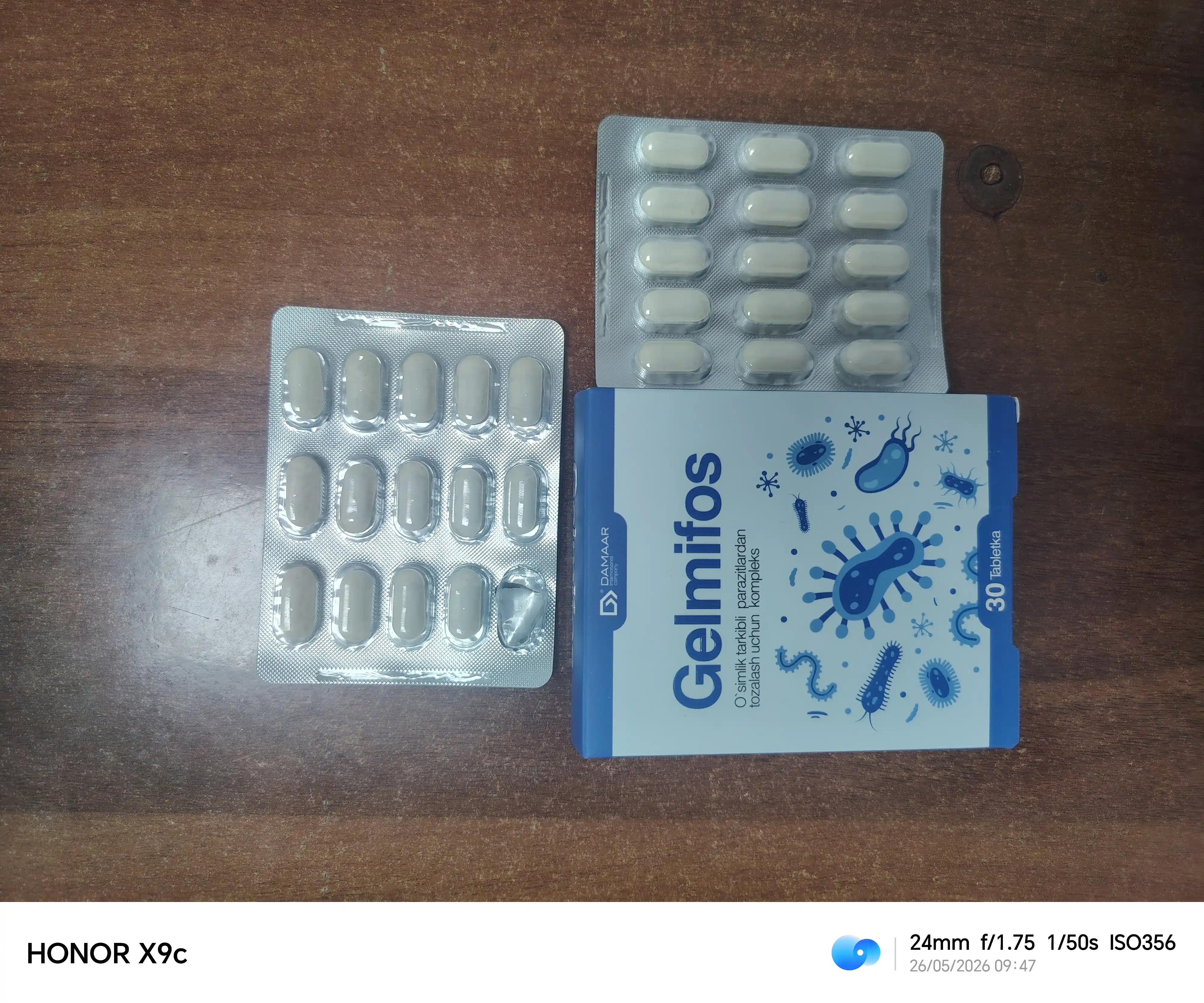 Gelmifos gijjalar va parazitlarga qarshi o‘simlik tabletkalar №30