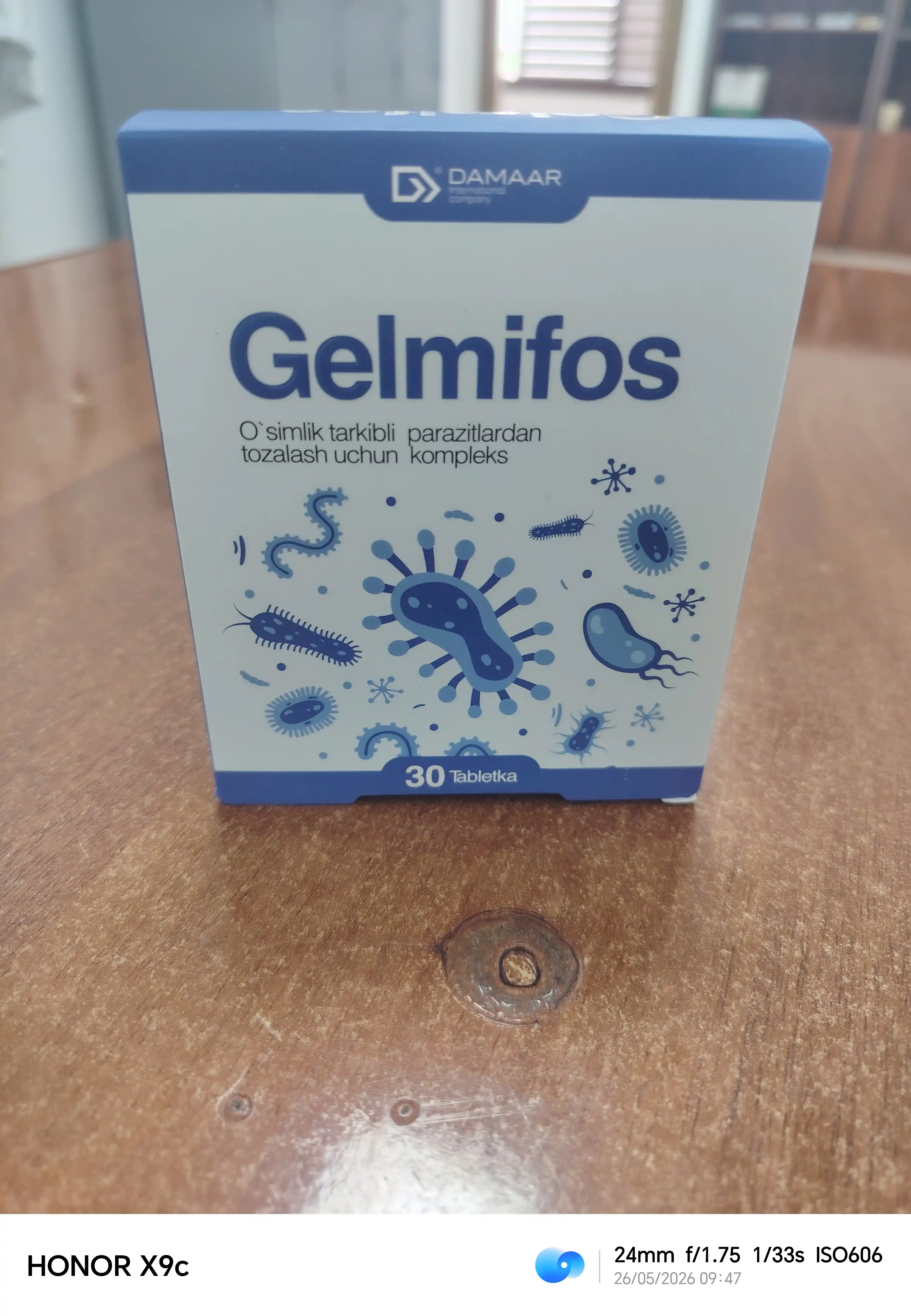 Gelmifos gijjalar va parazitlarga qarshi o‘simlik tabletkalar №30