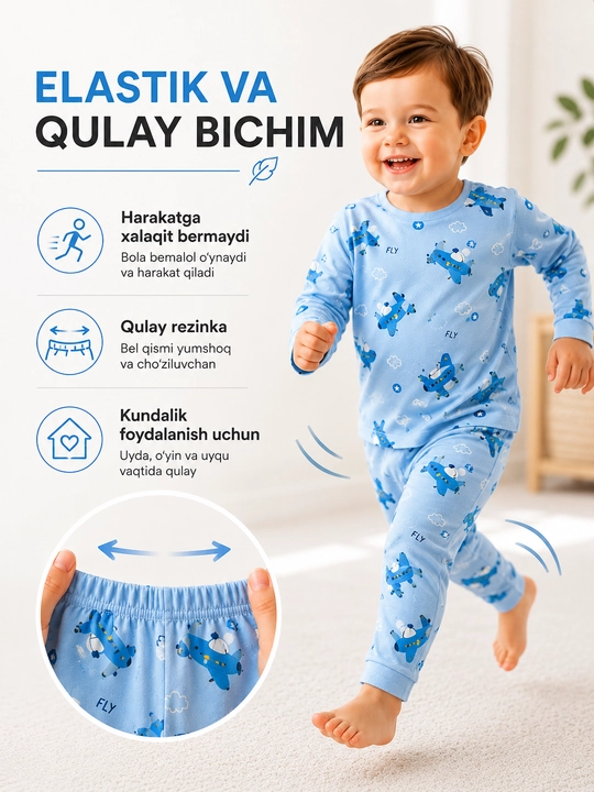 O'g'il va qiz bolalar pijamalari, 0 -2 yosh uchun, bolalar uyqu va uy kiyimi