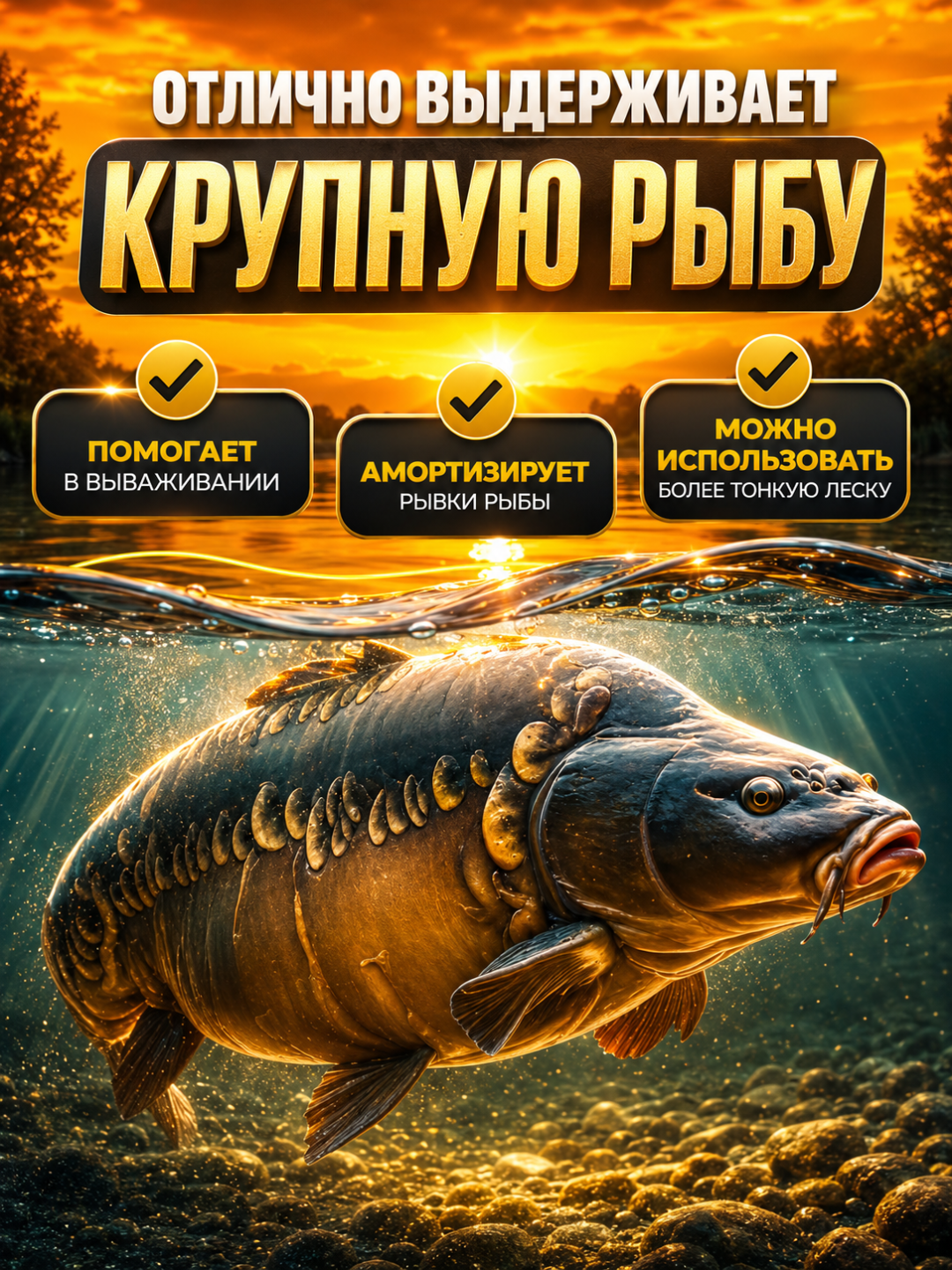 Прочная леска для ловли карпа