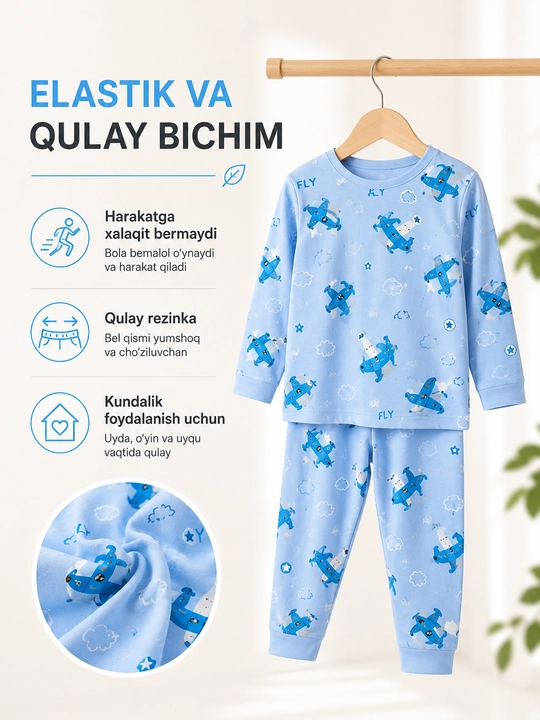 O'g'il va qiz bolalar pijamalari, 0 -2 yosh uchun, bolalar uyqu va uy kiyimi
