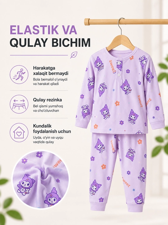 O'g'il va qiz bolalar pijamalari, 0 -2 yosh uchun, bolalar uyqu va uy kiyimi
