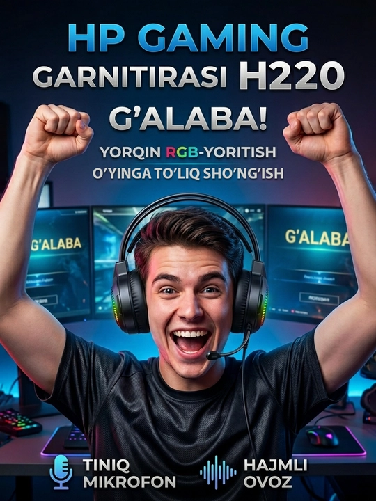 Игровые наушники, геймерские наушники, гарнитура HP H220 - 