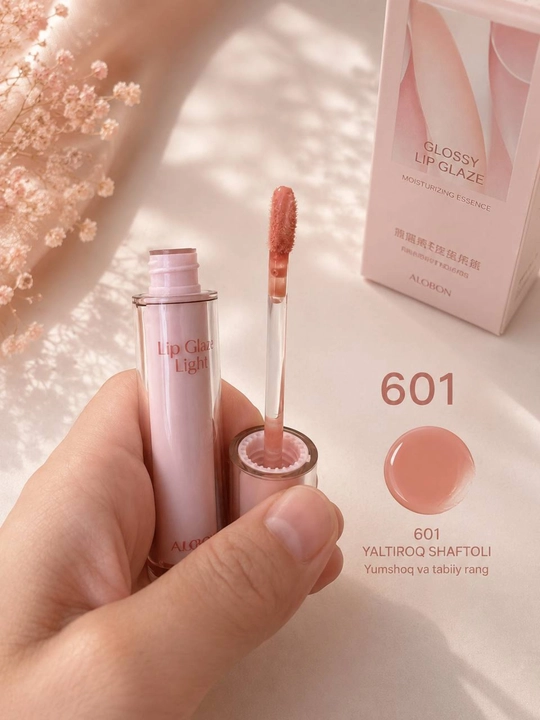 Alobon shaffof yaltiroq bo‘yoq, lab uchun namlantiruvchi yaltiroq lip glaze