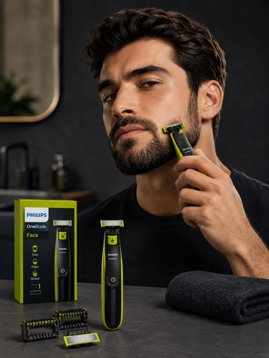 Philips OneBlade Face QP2724/10 Soqolni qirish, shakl berish uchun qulay zamonaviy trimmer
