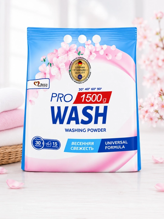 Порошок для стирки Pro Wash Весенняя свежесть 1.5 кг - 