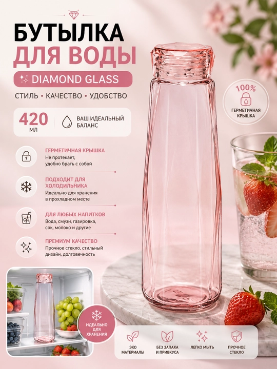 Shisha stakan qopqoq va trubochka bilan, qahva va choy uchun, 500 ml - 
