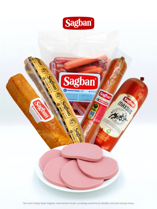 Sagban “Oilaviy dasturxon” go‘shtli to‘plami kolbasa, qazi, rulet va sosiskalar bilan - 