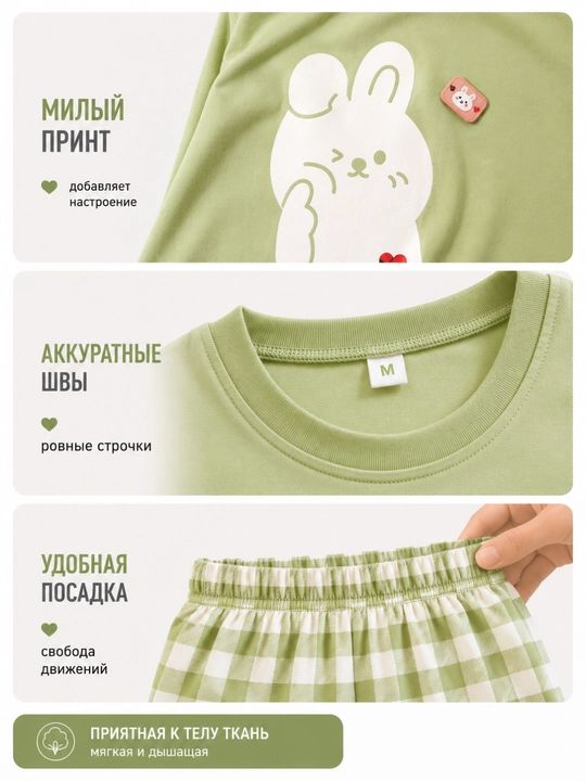 Пижама для женщин и девушек, двойка, футболка и шорты для дома