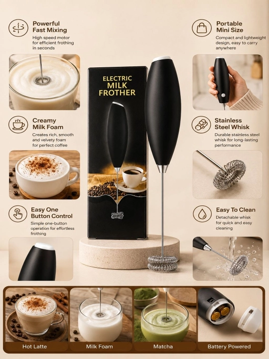 Капучинатор электрический mini mixer вспениватель молока milk frother для кофе