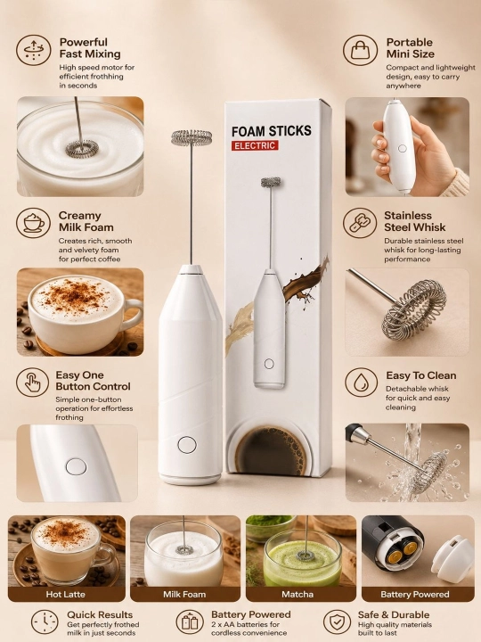Капучинатор электрический mini mixer вспениватель молока milk frother для кофе