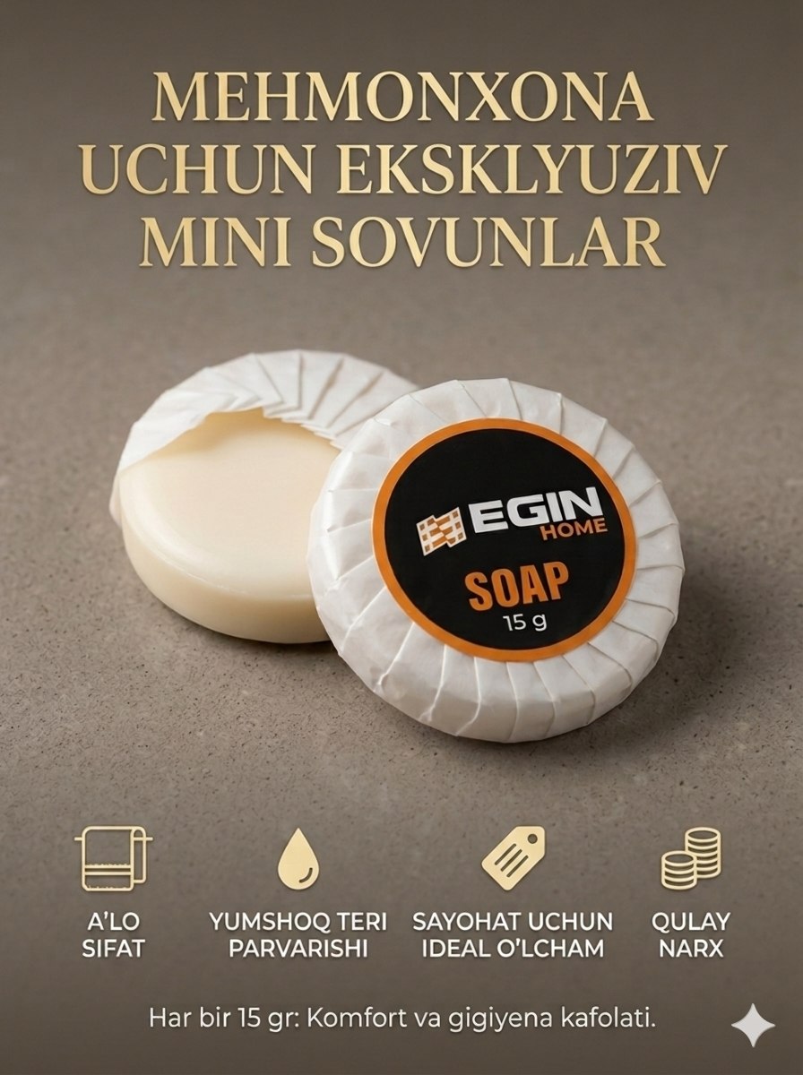 Mehmonxona sovuni (mini, bir martalik) 20 ta dona - 