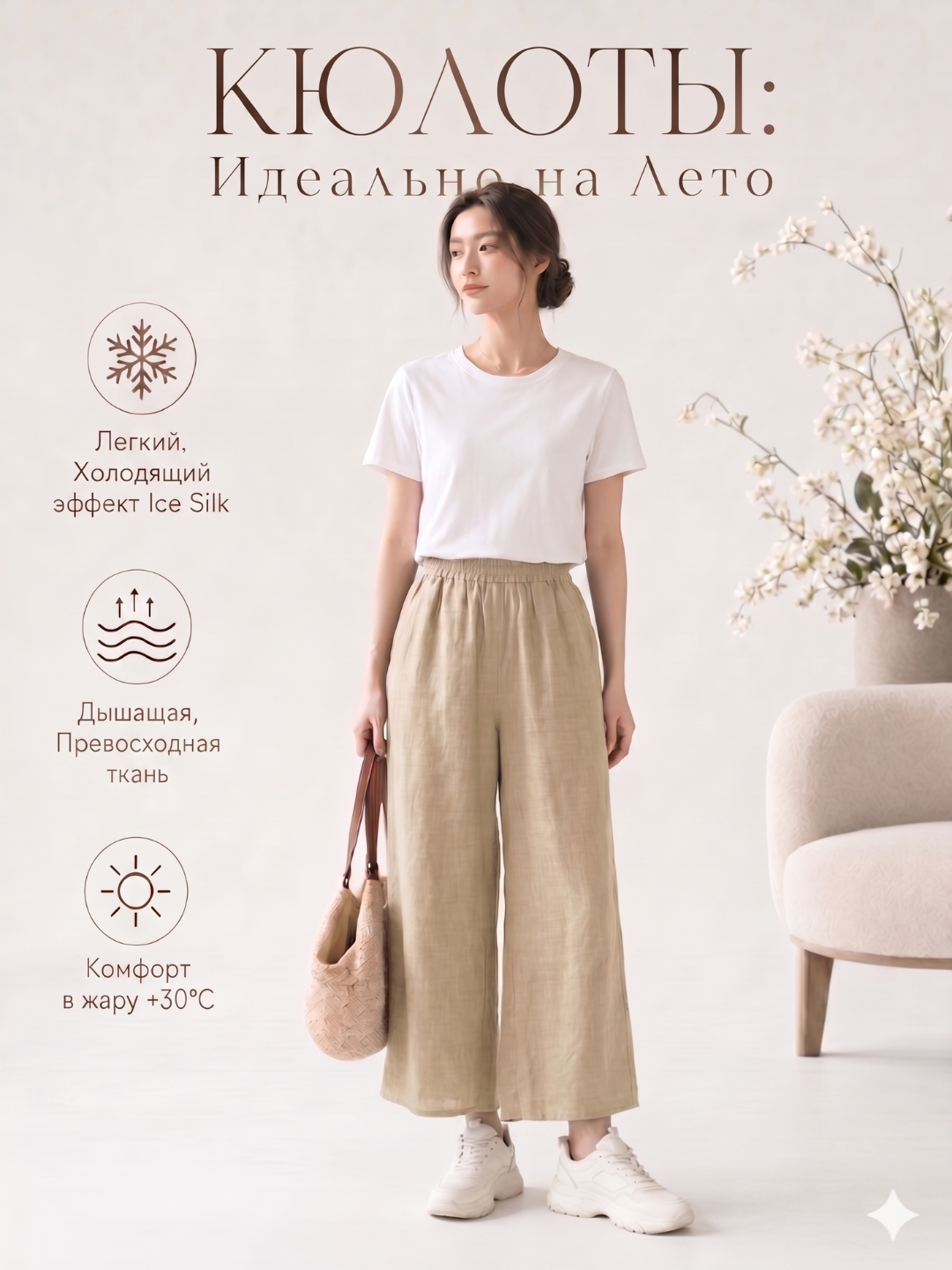 Ayollar kyulot shimlari, baland bel, keng fason, yozgi, S-L - 