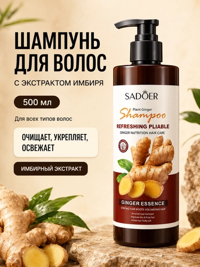 Шампунь SADOER Plant Ginger Shampoo