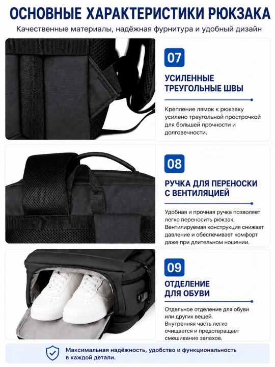 Мужской туристический рюкзак-чемодан, дорожный, для путешествий