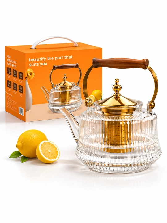 Issiqqa chidamli shisha choynak, filtrli damlama choynak