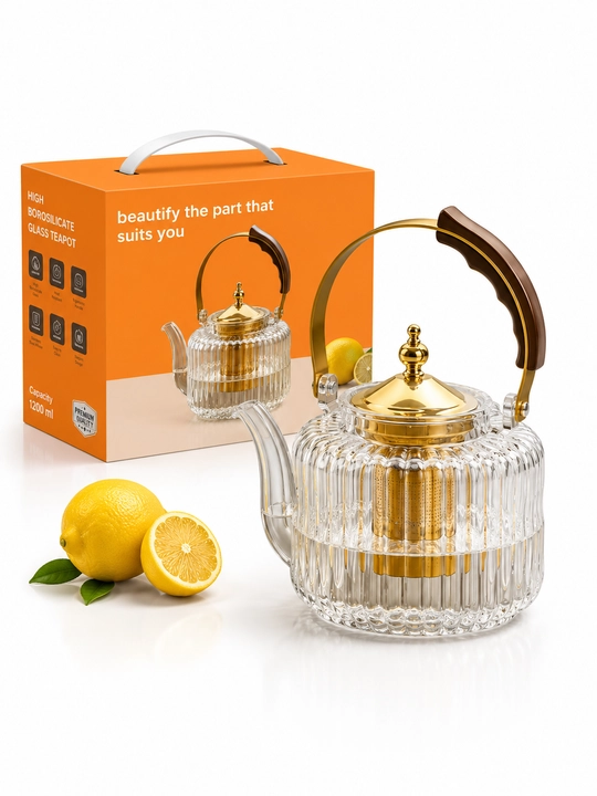 Issiqqa chidamli shisha choynak, filtrli damlama choynak
