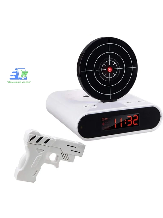 Будильник с мишенью и пистолетом электронные часы будильник Gun Alarm Clock