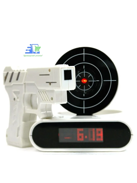 Будильник с мишенью и пистолетом электронные часы будильник Gun Alarm Clock