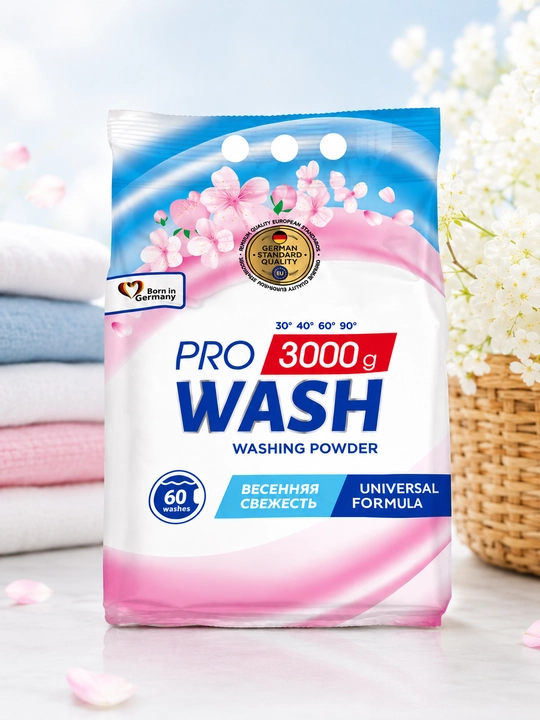 Порошок для стирки PRO WASH Весенняя свежесть 3 кг - 