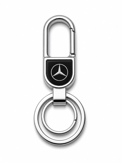 Брелок для авто ключей Mercedes Chevrolet, металлический брелок с карабином на ключи — JIZZAXL-CHEXOL6-СЕРЫЙ