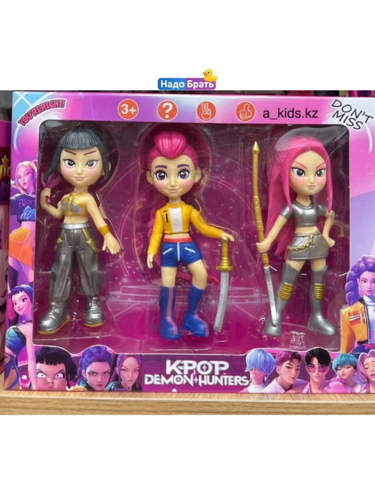 K-Pop Demon Hunters syurpriz figurkasi demon ovchi qizlar, kolleksion