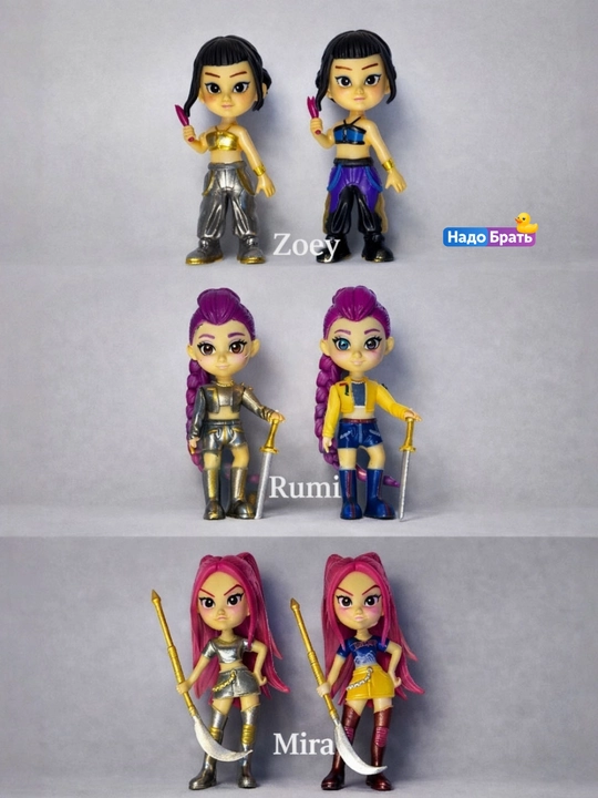 K-Pop Demon Hunters syurpriz figurkasi demon ovchi qizlar, kolleksion