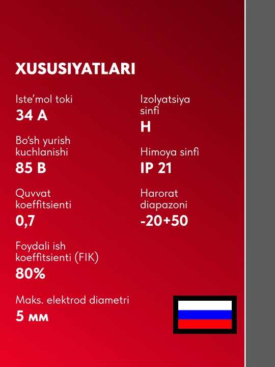 Inverterli payvandlash mashinasi SAI-205 Resanta art. 65/77