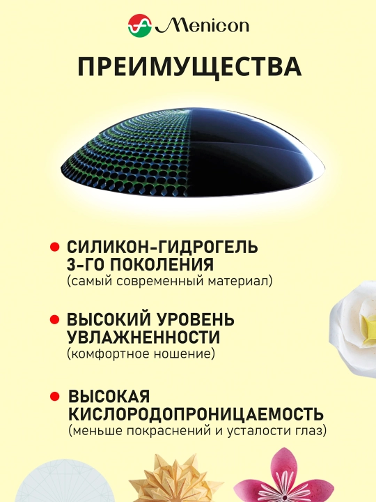 Контактные линзы MIRU 1 Month Menicon (упаковка из 6 линз)