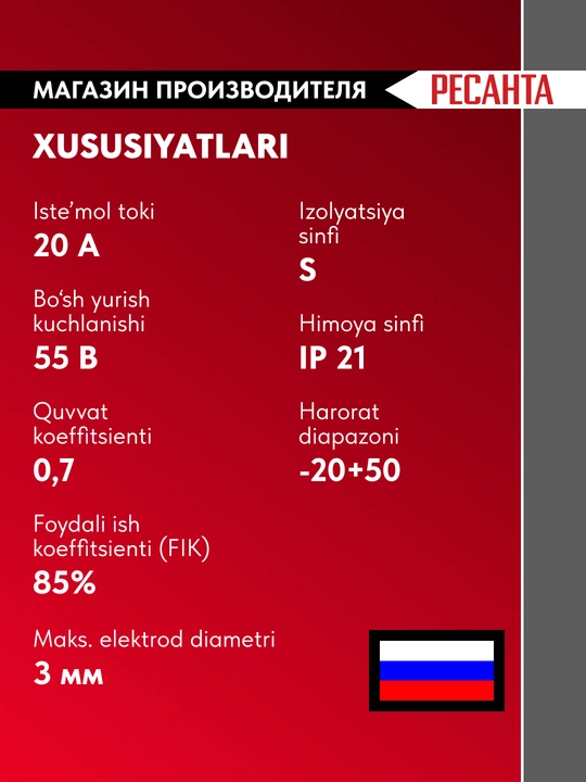 Resanta SAIPA-135C MIG/MAG yarim avtomatik payvandlash apparati, art. 65/7
