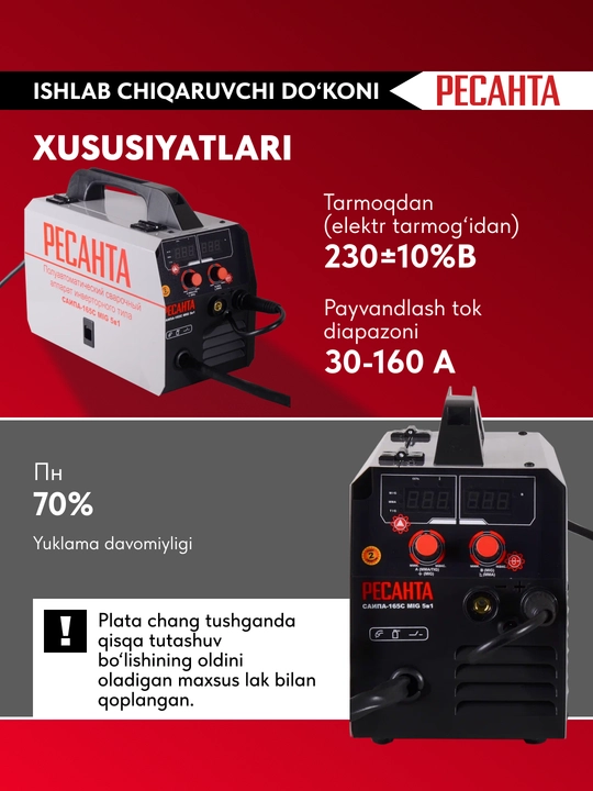 Resanta SAIPA-165S yarim avtomatik payvandlash apparati (art. 65/8)