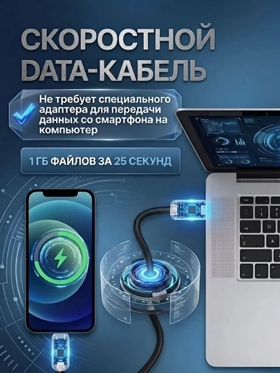 Кабель для быстрой зарядки, type-c to type-c, fast charging, Samsung, Xiaomi, сила тока 7А